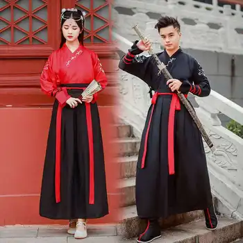 4XL Plus Veľkosť Nóbl Oblečenie Tričko pre Mužov a Šaty pre Ženy, Páry Halloween Customes Čínskom Tang Vyhovovali Tradičné Hanfu Mužov