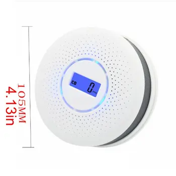 2-v-1 LED Digitálne Plyn Dymový Alarm, Co Oxid Uhoľnatý Detektor Hlasové Upozornenie Senzor Home Security Protection