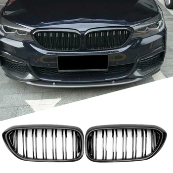 Skutočné Uhlíkových Vlákien Predný Nárazník dvojriadkový Obličiek Grilovacia Mriežka Pre-BMW 5 Series G30/G31 2017-2020 525I 530I 535I 540I