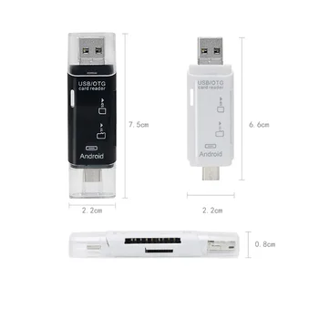 3 V 1 Typ C/Micro USB/USB OTG Čítačka Kariet High-speed USB 2.0 Univerzálny OTG TF/SD Pre Macbook Počítač Android