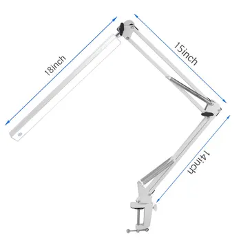 LED stolná Lampa z Hliníkovej Zliatiny, Skladací Clip-on USB LED stolná Lampa Dlhé Rameno Touch Ovládania Stmievateľné Stolná Lampa EyeFree zásielky