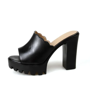 2020 Európska lete kožené dámske papuče 12 cm podpätku sandále sexy cowhide dámske topánky veľkosť 34-39