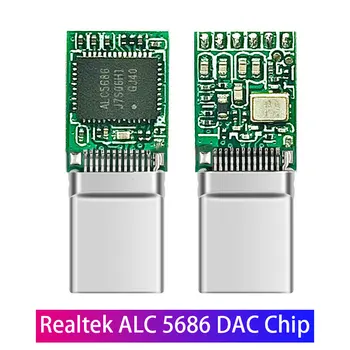 Realtek ALC5686 USB Typu C DAC HiFi Slúchadlá Digitálny Zosilňovač Zosilňovač 3,5 mm Výstup SNR 125dB PCM 32b/384kHz Pre Android Windows