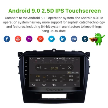 Seicane Android 10.0 ROM 64 GB autorádio DVD Prehrávač roku 2016 Suzuki Vitara GPS Navigácie Vedúci Jednotky S Zrkadle odkaz RDS
