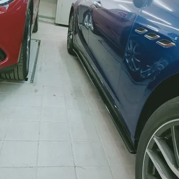 Carbon Fiber Strane Sukne Pre Maserati Ghibli Base Sedan 4-Dverový 2018 2019 Uhlíkových Vlákien Telo Kit Strane Nárazníka Pery