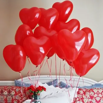 10pcs/veľa Romantických 10 Palcový Láska Srdce Latex Hélium Balóniky Svadobné Dekorácie Valentines Day Happy Birthday Party Balón