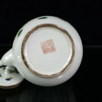Čínske staré porcelánové Pastel qilin poslať dieťa vzor kanvica