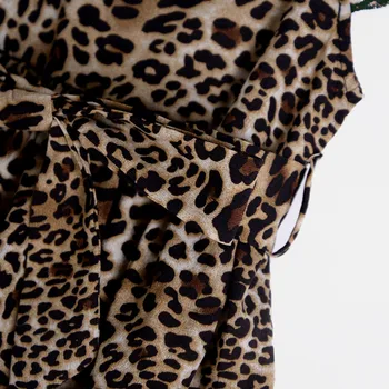 2020 módne letné leopard tlač šaty pre dievčatá Batoľa Detský Baby Dievčatá Popruh Luk Princezná Šaty prinsessenjurken meisjes t5