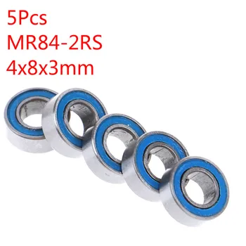 5 ks Modrá 4*8*3 mm MR84RS MR84-2RS 4x8x3mm Gumy Sealed Ball Bearings