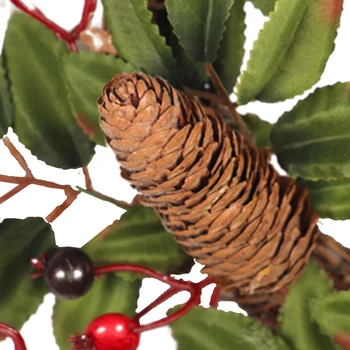 Veľké Pinecone Ratan Venček Vianočný Veniec Dvere Dekor Okno Ozdoby 60 cm