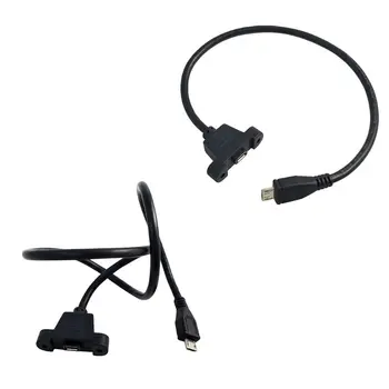 30/50 Micro USB USB2.0 Samec Samica Predlžovací Kábel s Panel Mount Diera
