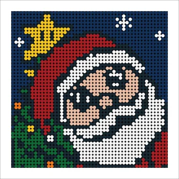 2304pcs Vianočné Santa Pixel Mozaikové Umenie Maľba MOC Stavebné kamene, Tehly Maľované Pozadia Dekorácie Hobby Hračky, Vianočné Darčeky