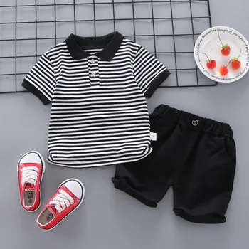 Baby Boy Oblečenie Set sa Prekladaného Krátky Rukáv Vyhovovali 2020 Nové Chlapci T-shirt Deti Oblečenie Letné Dvoch-dielny Oblek Módne Jogging Oblek