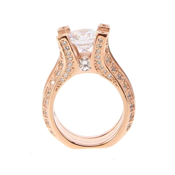 925 sterling silver Odbavenie AAA cubic zirconia Krúžky rose gold color promtion svadobné zásnubný prsteň pre ženy