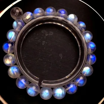 Doprava zadarmo Prírodná Liečba Moonstone Modré Svetlo Crystal Korálky Pani Darček Náramok 8mm
