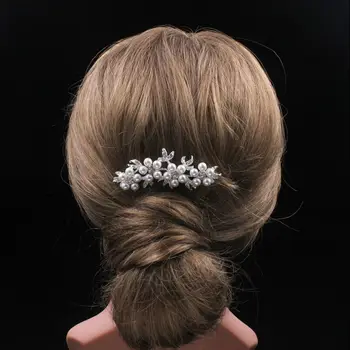 BLIJERY Svadobné Svadobné Doplnky do Vlasov Faux Crystal Pearl Flower Vlasy Kolíky pre Ženy Headpiece Bridesmaid, Nevesty Vlasy, Šperky