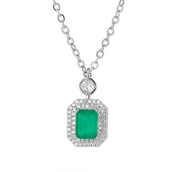 Shipei 925 Sterling Silver Emerald Ruby Greated Moissanite Drahokam Svadobné Jemné Šperky, Zásnubné Prívesok Náhrdelník Veľkoobchod
