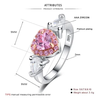 Mincový Striebro 925 Diamantové Prstene pre Ženy Silver Diamond Náhrdelníky Prstene Vyplnené Dámske Pár Rád luxusné Svadobné