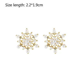 Sladké Girl Fashion Ušné Štuple Sen Lesklé Crystal Snowflake Pearl Elegantné, Romantické Prímestských Ušné Štuple Ženy Veľkoobchod