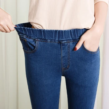 Ženy džínsy Bežné Ceruzky Džínsy Ženy Vysoký pás úsek Dámy Džínsové nohavice plus veľkosť Sexy Štíhla Umyté Chudá Džínsy 4XL 5XL 6XL