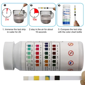 Tester Zvyškový Chlór Papier Hodnota PH Testovací Prúžok Testovanie Vody 4 V 1 Kvalita Vody Test Chlór, Bróm Test PH Testovacie Prúžky