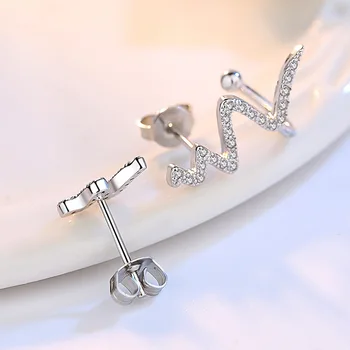 Láska Lightning Kód Náušnice Dievčatá Kórejský Módne Temperament Sladké Náušnice Anti-925 Silver Šperky J06