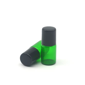 10pcs 2cc Zelené Sklo Navi Fľaša z Nerezovej Ocele Roll 2ml Naplniteľné Esenciálny Olej Parfum Vzorku Roll-on Ampulka