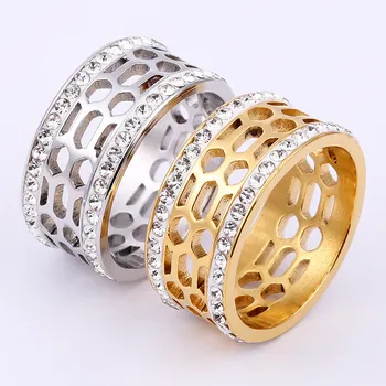 Zirkón prsteň zásnubný srdca lásky, ďatelina krúžok ženské zlato z nehrdzavejúcej ocele, prstene pre ženy šperky kpop príslušenstvo