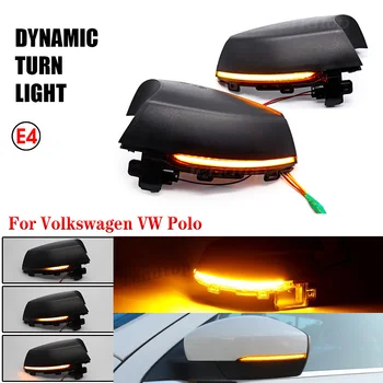 Dynamické Zase Signálne Svetlo LED, Bočné Zrkadlo Sekvenčné Indikátor Blinker Pre Volkswagen VW Polo MK5 6R 6C Série