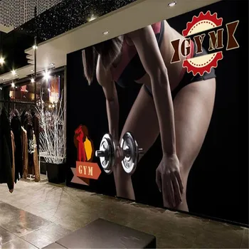 Milofi vlastné veľké tapety nástenná maľba gym fitness fitness náradie pozadí stenu, dekorácie, maliarstvo,
