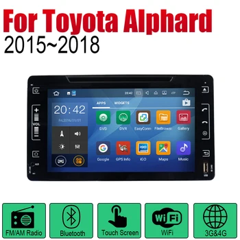 Pre Toyota Alphard 2016 2017 2018 Auto Radio 2 Din Android Auto DVD Prehrávač, GPS Navigáciu, BT, Wifi Multimediálny systém Stereo
