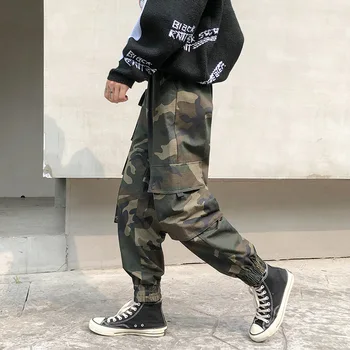 Camo Cargo Nohavice Mužov 2019 Muž Streetwear Tepláky Hip Hop Vintage Joggers nohavice na Jar Trakmi Trati Nohavice Pre Mužov