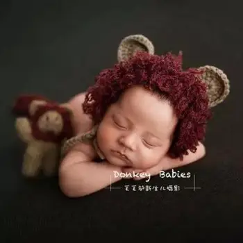 2020 Nové Novorodenca Fotografie Rekvizity, Baby, Klobúk Dieťa Pletenie Háčkovanie Little Lion Oblečenie
