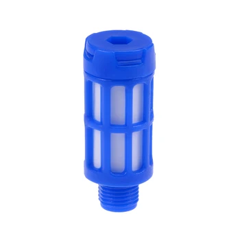 Uxcell Plastové Pneumatické Šál Vyfukovaného Vzduchu Line Tlmič 1/8 PT Modrá, 30pcs