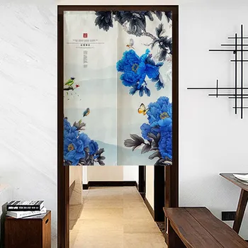 Čínsky-Style Lotus Dvere Záves Oblasť Opony Dekoratívne Spálňa Opony Montáž Izba Spálňa Kúpeľňa Opony