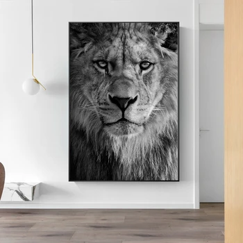 Africký Lev Veľký Tiger Tvár Umelecké Plátno Tlačiť Maľovanie Voľne Žijúcich Zvierat Tvár Stenu Obrázok, Obývacia Izba Moderné Domáce Dekorácie Plagát