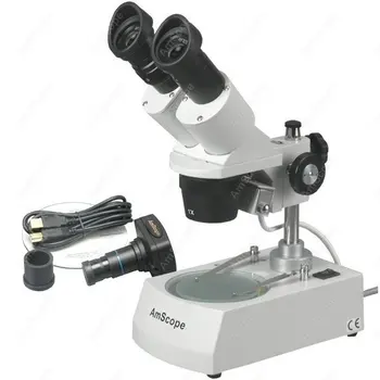 Študent Školy-AmScope Dodávky 10X-20X-30X-60X Dopredu Stereo Mikroskopom s Digitálnym Fotoaparátom