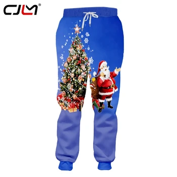 CJLM Nový Záznam Pánske Oblečenie 3D tlače Vianočný Stromček, A Santa Claus Farebné Bežné Muž Veľké Tepláky Veľkosť