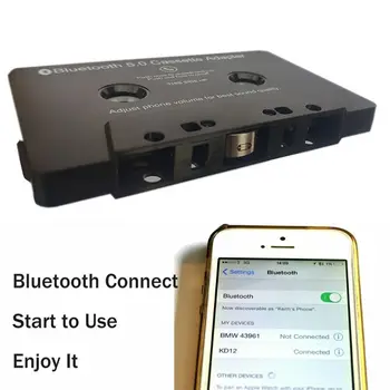 Bluetooth 5.0 Hudby Car Audio Prijímač Kazetový Prehrávač Adaptér MP3 Converter pre iPhone Samsung Nokia HTC Smart mobilné telefóny Tabuľka