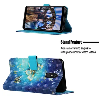 UXpress Pre LG Stylo 5 3D Flip Lesk Card, Peňaženky, Kožené Telefón Prípade Stojan, Kryt s Kartou Vrecku