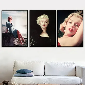 Plátno Modulárny Obrázky HD Vytlačené Domáce Dekorácie Maľovanie Sexy Marilyn Monroe Wall Art Severskej Classic Plagát Na Obývacia Izba