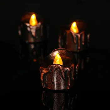 4 ks Halloween Party Dovolenku DIY Dekorácie Slzy Elektronické Sviečky Pozlátené Bronzové Led Čaj Vosk Halloween sviečkach Dekorácie