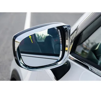 Auto zadné Spätné Bočné sklo Zrkadla výbava rám Dážď Štít Slnečná Clona Tieni ABS chrome časť Pre Mazda CX-5 CX5 2nd Gen 2017 2018