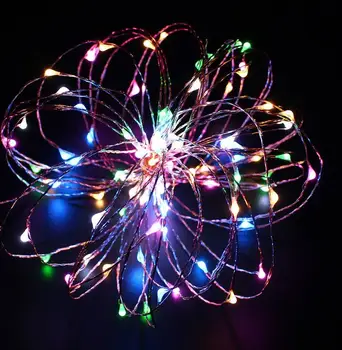 Vianočné osvetlenie 8 Farieb 10m 100 LED Medený Drôt LED Reťazec Hviezdne Svetlo Svetlá+sieťový Adaptér (UK,USA,EU,AU Plug) sviatok svetiel