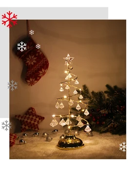 LED Vianočný Stromček, stolná Lampa Batérie Moderné Crystal Stôl Dekor Svetlo Spálne, Obývacia Izba Vianočný Darček Tabuľka Svetlá