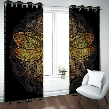 3D Zatmenie Opony Krásny motýľ Závesy Pre Obývacej Izby, Spálne, Okno Závesy 3D Izby Záclony
