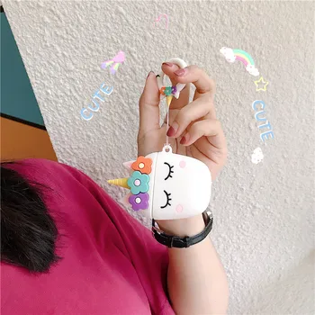 3D roztomilý Pre Apple Airpods 1 Dievča Silikónové Kvet Jednorožec Slúchadlá Prípade Airpods 2 Bezdrôtové Bluetooth Headset Roztomilý Kryt