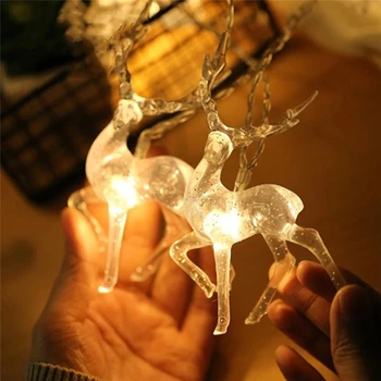 Kreatívne Transparentné Vianočné Elk LED Reťazec Svetlo Vianočný Strom Visí Víla, Nočné Lampy