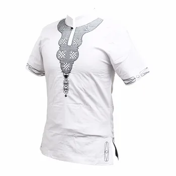Dashiki Unisex Pan-Africká Hippie Boho Výšivky Dashiki Tričko Tradičné Nigérijský Moslimských Ankara Strany T-shirt рубашка мужская