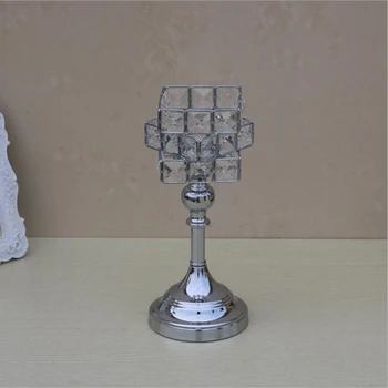 IMUWEN Nové zvláštne kovové strieborné prevedenie svietnik s kryštálmi svadobné candelabra vrchol domáce dekorácie svietnikov